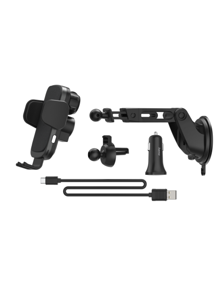 Безжично зарядно и стойка за кола HAMA FC10 Motion, 10W, Qi, Черен