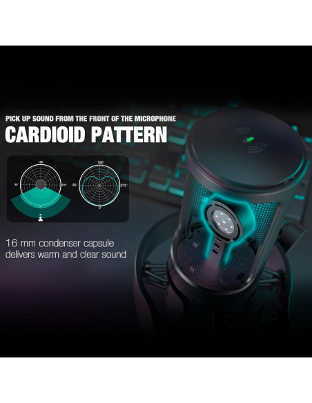 Настолен микрофон FIFINE A8V RGB - Black