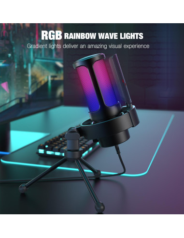 Настолен микрофон FIFINE A8V RGB - Black