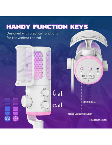 Настолен микрофон FIFINE AM6 RGB - White