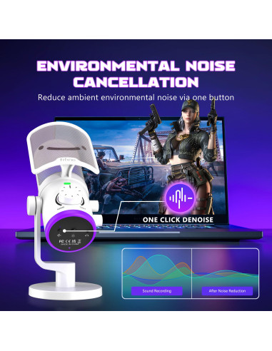 Настолен микрофон FIFINE AM6 RGB - White