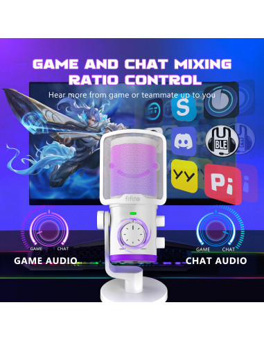 Настолен микрофон FIFINE AM6 RGB - White