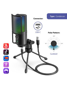 Настолен микрофон FIFINE K669 PRO2 RGB - Black 2