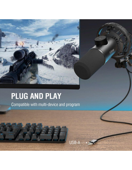 Настолен микрофон FIFINE K658 Dynamic RGB - Black