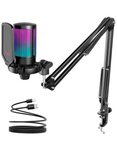 Микрофон със стойка FIFINE A6T RGB - Black