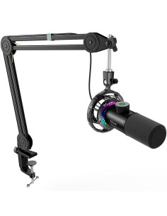 Микрофон със стойка FIFINE T658 Dynamic RGB - Black