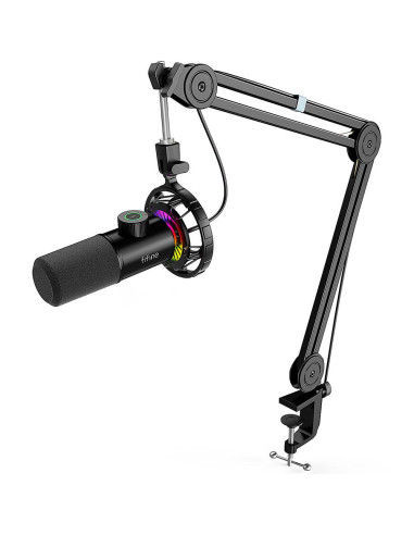 Микрофон със стойка FIFINE T658 Dynamic RGB - Black